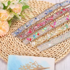 1.64FTx1″ Crystal Rhinestone White Gems+Silver Chain