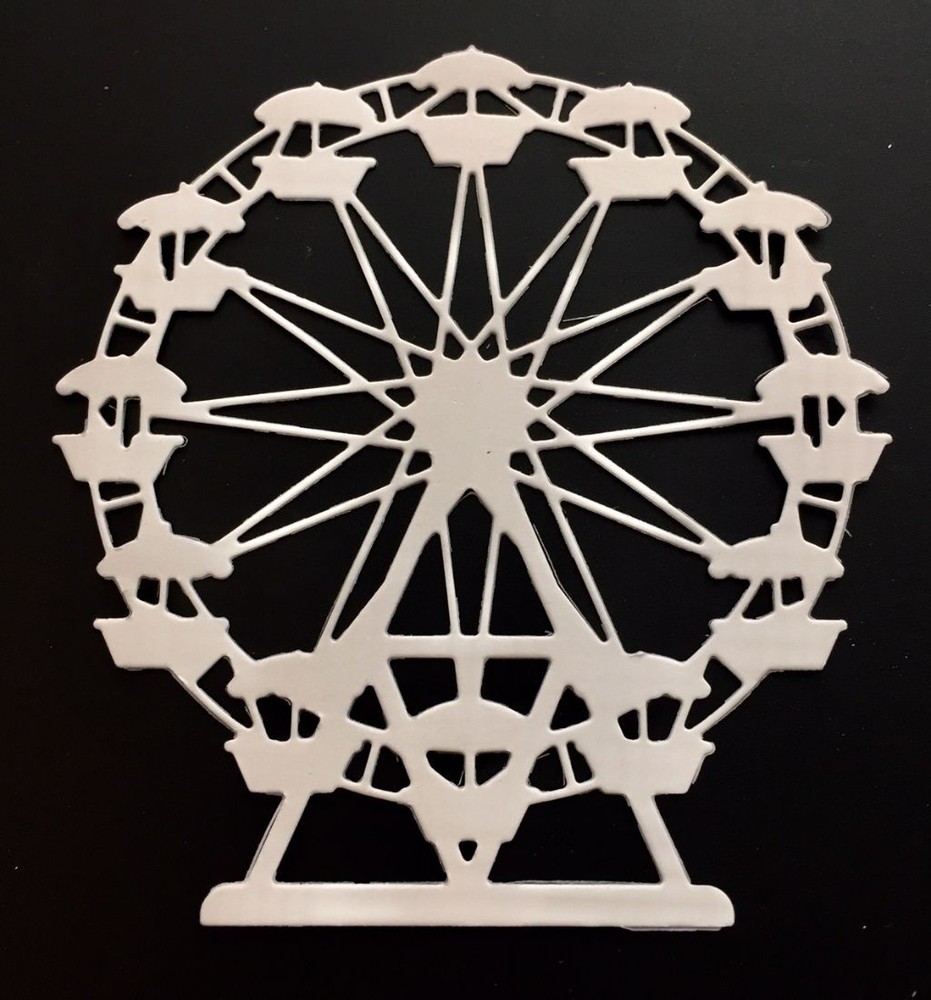 Ferris Wheel Die Cuts * Set of 6 * Black or White Cardstock * Carnival * Fair