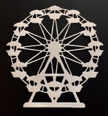 Ferris Wheel Die Cuts * Set of 6 * Black or White Cardstock * Carnival * Fair