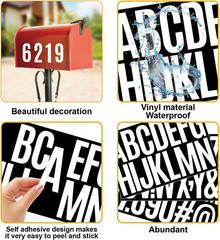 24 Sheets 384 Pcs Vinyl Letter Stickers,3 Inch Self-Adhesive Alphabet Numbers St