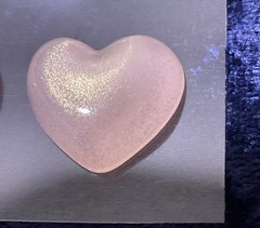 16 Heart-Shaped Pearlescent Adhesive Gems/Stickers, ¾” Width, ¼” Thick, Chunky