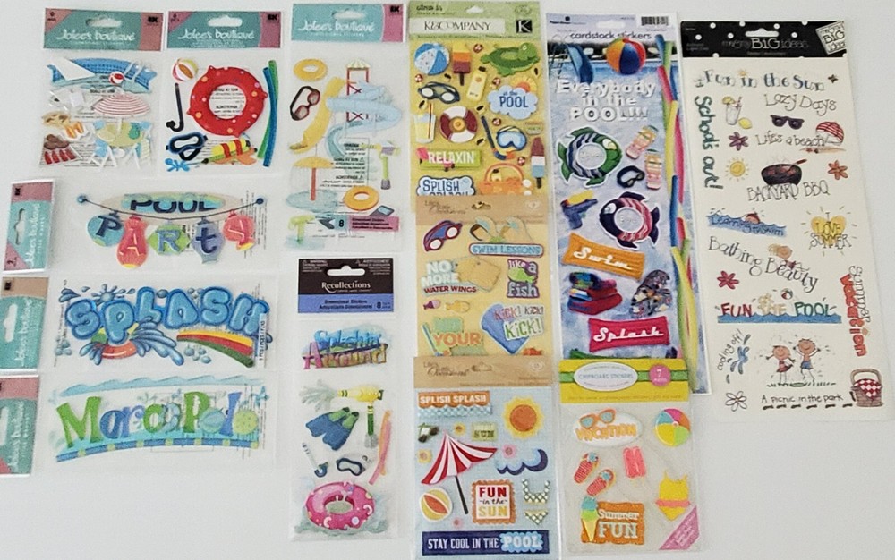 *YOU CHOOSE* Jolee’s/Others POOL/WATER PARK/SWIM Dimensional/Non-Dim. Stickers