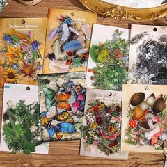 480 Pcs Nature Theme Scrapbook Stickers, Waterproof Flowers & Insects