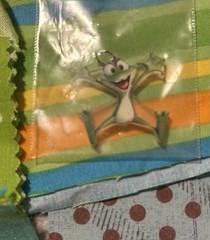 Frog Theme Scrapbooking Embellishments Mixed Lot Paper Fabric Ribbon Buttons