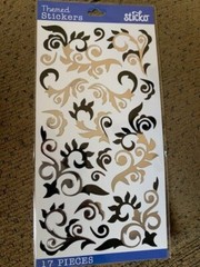 Silver Flourishes Sticko 16 piece sticker
