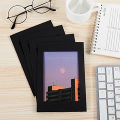 Black 4×6 Inch Cardboard Paper Picture Frames Standing Photo Easel 100 PCS