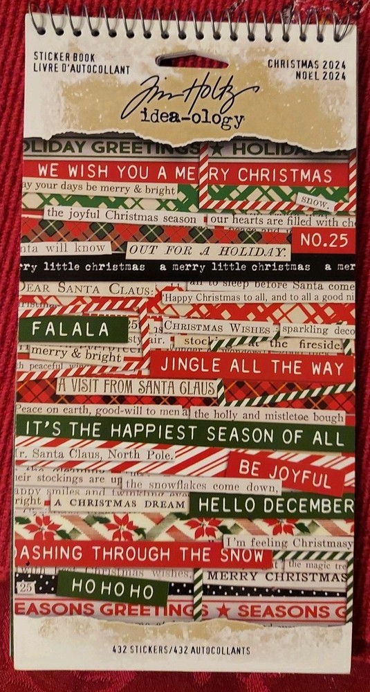 Tim Holtz Idea-ology Christmas 2024 Sticker Book 432 Stickers