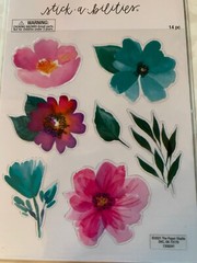 THE PAPER STUDIO STICKERS STICKABILITIES 3D MULTI-COLOR FLOWERS 14pcs