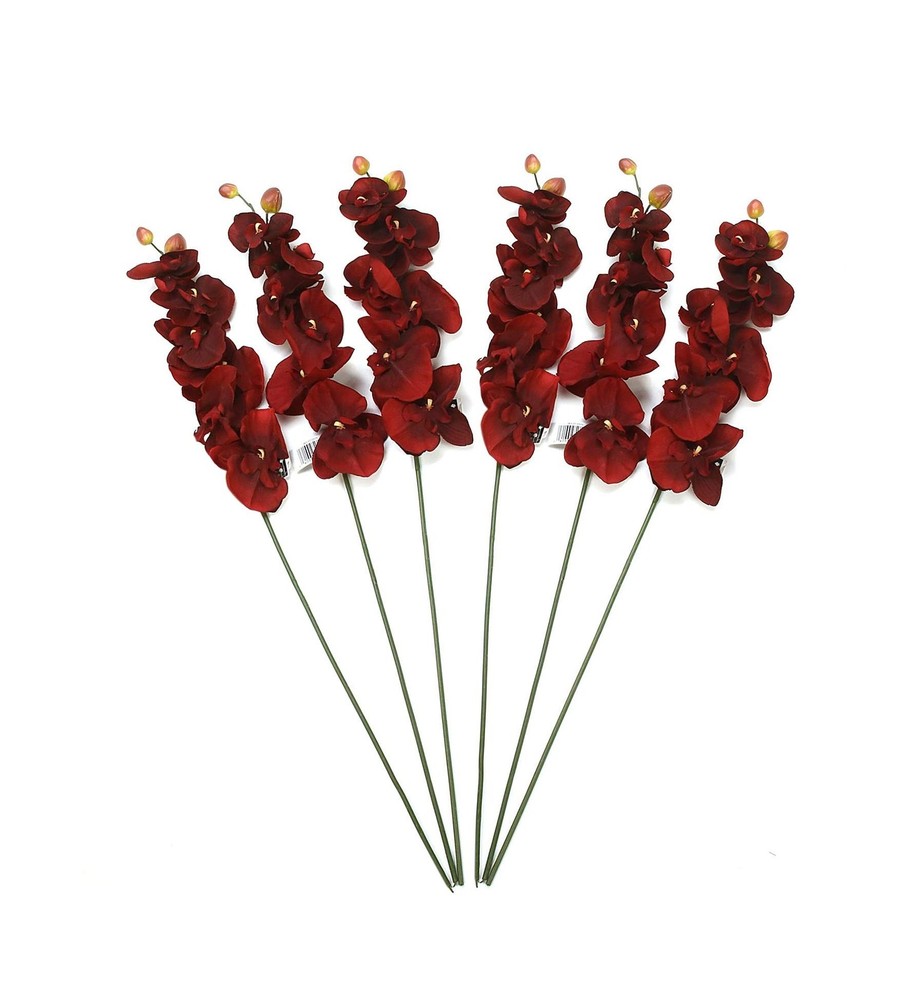 Hosley Artificail Flowers, 6 Pcs Orchid Phalaenopsis Touch Flowers 28Inch Lon…