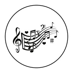 music Stickers, labels, tags, envelope seals, music notes