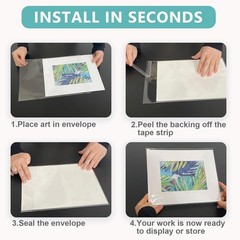 Acid-Free Picture Sleeves, 100 Pack Crystal Clear Storage Bags for 16X20 Art Pri