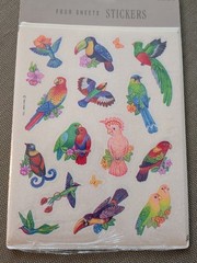 Vintage 1992 Hallmark Stickers Tropical Birds Unopened NOS (4 Sheets)