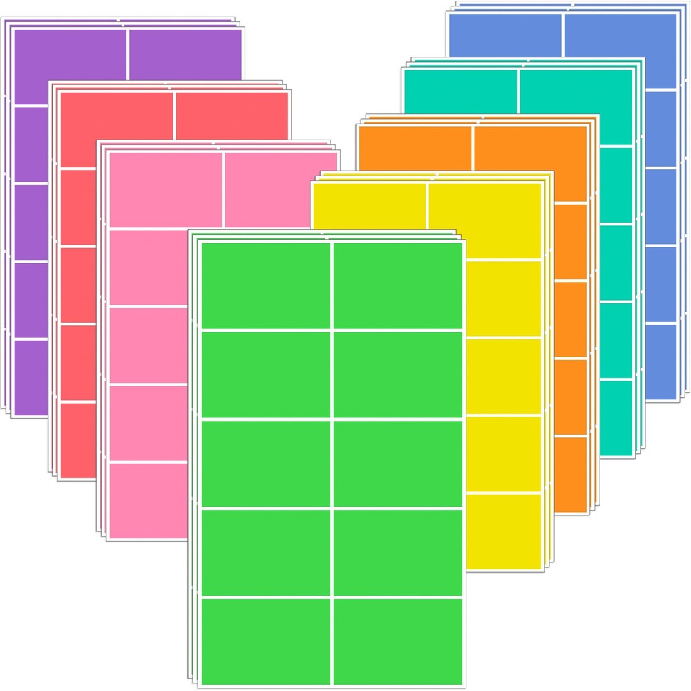 240 PCS Colored Labels Stickers 3 x 2 Inch Rectangular Moving Labels 8 Colors La