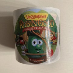 Vintage Veggie Tales Rare Roll 200 Stickers Robingood And His Not-So-Merry Men