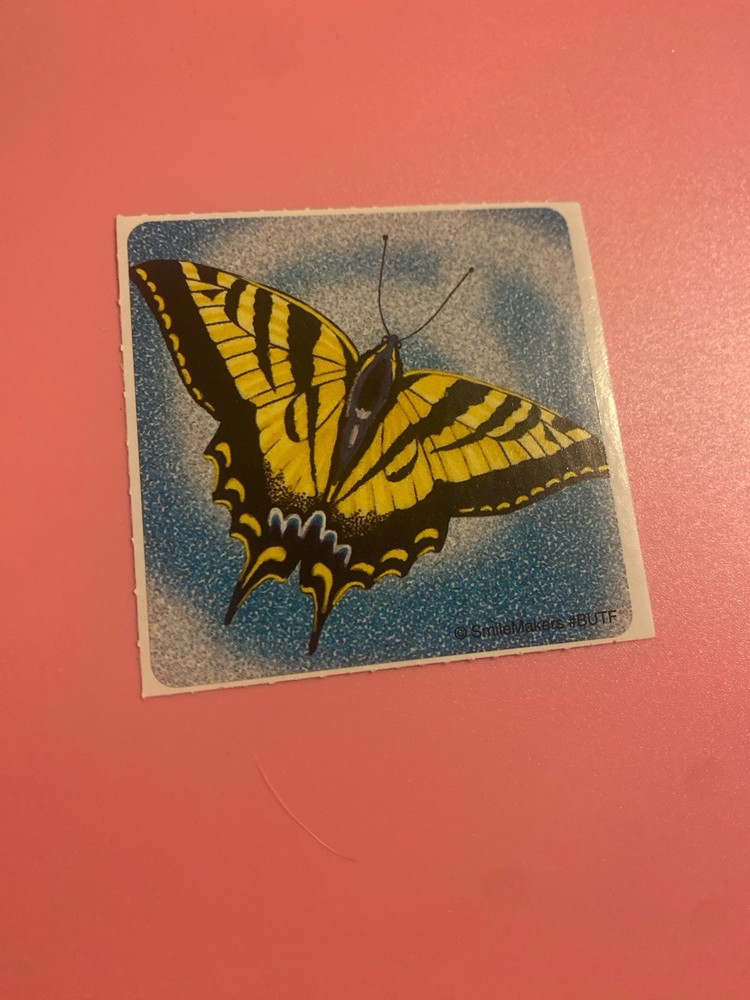 Smile Makers Black/yellow Butterfly Sticker Mod 2.5” Inches