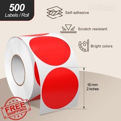 Meitaat Red Circle Stickers Roll 500