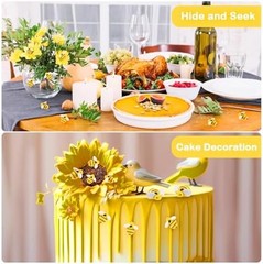 45 Pcs Tiny Resin Bees Small Plastic Bumble Bee Decor Honey Bee Decorations for