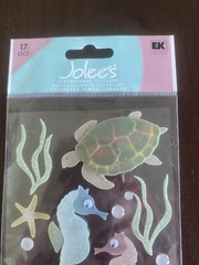 Jolee’s Boutique 3-D Vellum SEA HORSES Ocean Turtle Theme Stickers