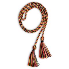 Single Graduation Honor Cord ThreeColor Braided Black/Red/Gold Rope Tassel