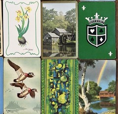 Single Swap Playing Cards LOT of 28 GREEN Themed Many Vintage