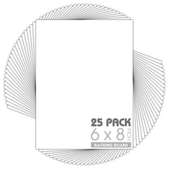 Mat Board Center Pack 25 6×8 White Backing Boards 4-Ply Cardboard Photo Frame