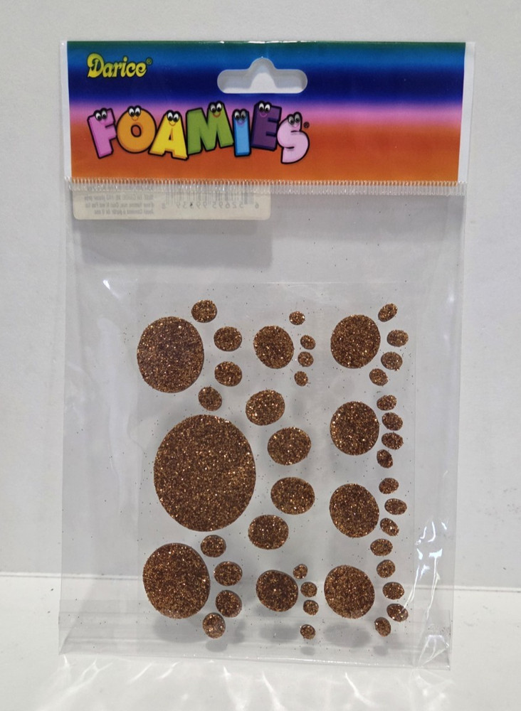 DARICE Scrapbook Foamies Stickers Paw Prints Copper Glitter NOS 1 sheet
