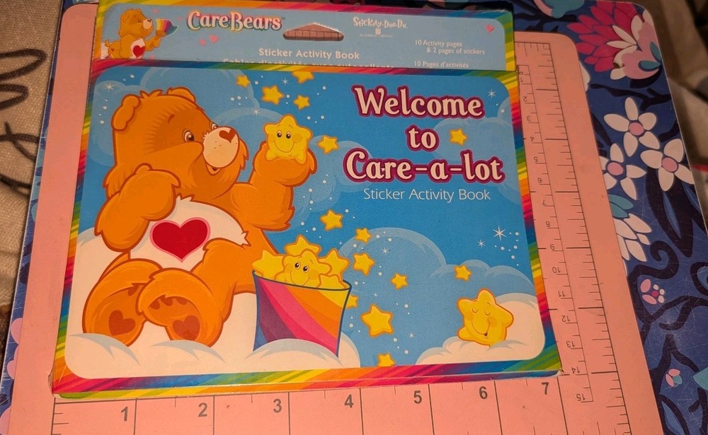 Vintage Care Bears Sticker Activity Book Welcome To Care A Lot 2 Pages Stickers