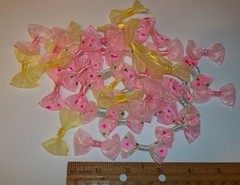 New 40 Printed Bows Craft Scrapbooking etc. Embellishment New