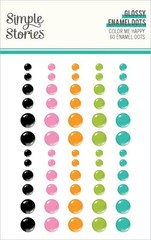 Crafts Glossy Dots SS Sticky Back Color Me Happy Black Pink Orange Green Blue