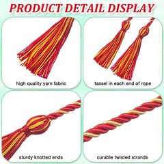 Graduation Cords Red Gold Honor Cord For Class Of 2025 Polyester Yarn 68 Inch