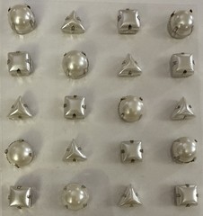 WHITE PEARL SET GEMS Dimensional Stickers(20pc) Jolee’s•Necklace•Card Making•