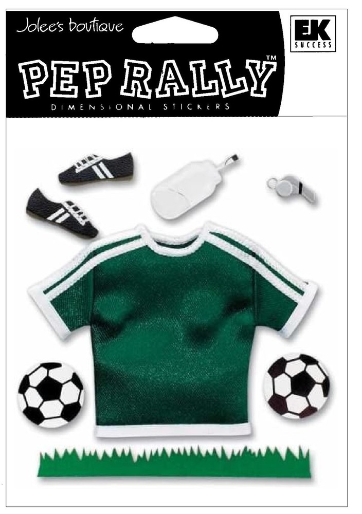 Jolees Boutique Pep Rally SOCCER Scrapbook Dimensional Stickers GREEN – Rare