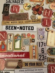 280 Pc Vintage Style Ephemera Tags Tickets Word Strips Chipboard Craft Lot