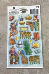 VINTAGE AMERICAN GREETINGS STICKETY DOO DA COWBOYS INDIANS 2 DESIGNS 4 SHEETS *