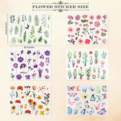 500Pcs Natural Flower Stickers with 260Pcs Letter Stickers,Self-Adhesive Flower