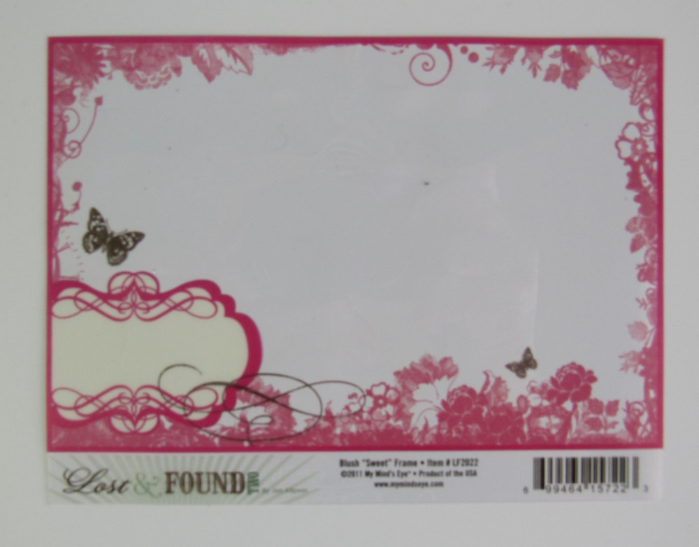 Lost & Found 2 – Blush “Sweet” Frame LF2022 – My Mind’s Eye 2011 Scrapbooking