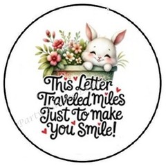 THIS LETTER TRAVELED MILES JUST TO MAKE YOU SMILE ENVELOPE SEALS LABELS STICKERS