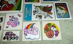 Vintage 80s BJ Decal Specialties Unicorn Sticker Lot Prism Vinyl Foil Rainbow