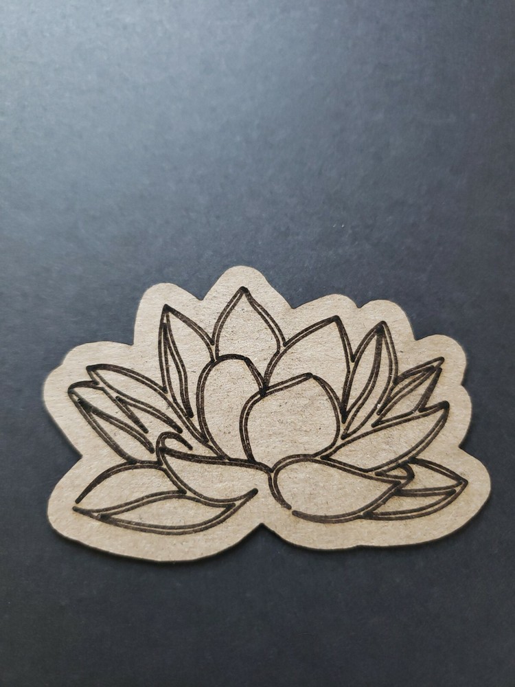 Chipboard Scrapbooking laser scored & cut die cut embellishments lotus flower #1