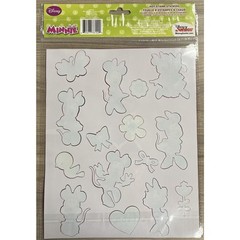 Disney Minnie Mouse Sticker Sheet Hot Stamp 8×10 Inch Daisy Duck Bows Flowers