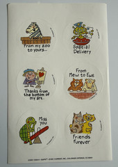 Vintage QUIP Stickers by Current 1991~1 SHEET~CODE 15354-0~funny/humor~Round