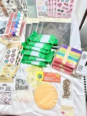 Crafter’s Square Mixed Craft Lot: Stickers, Clear Stamps, Die, Googly Eyes