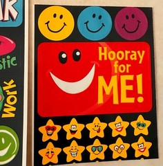 Vintage Highlights Magazine Happy Smiley Face Star sticker sheet stickers Reward