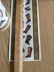 Vintage Boots, Hats, And Borders Sticker ROLL by Debra Jordan Bryan Cowboy West
