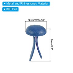 200 Pcs Paper Fasteners Mini Metal Fastener Dark Blue 0.3″x0.18″