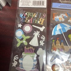 RECOLLECTIONS STICKERS HAPPY BIRTHDAY ,BALLERINA,fun In Sun Lot Of 4