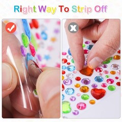 Self Adhesive Rhinestone Gem Stickers Acrylic Crystal Craft Decor Kit 2774PCS