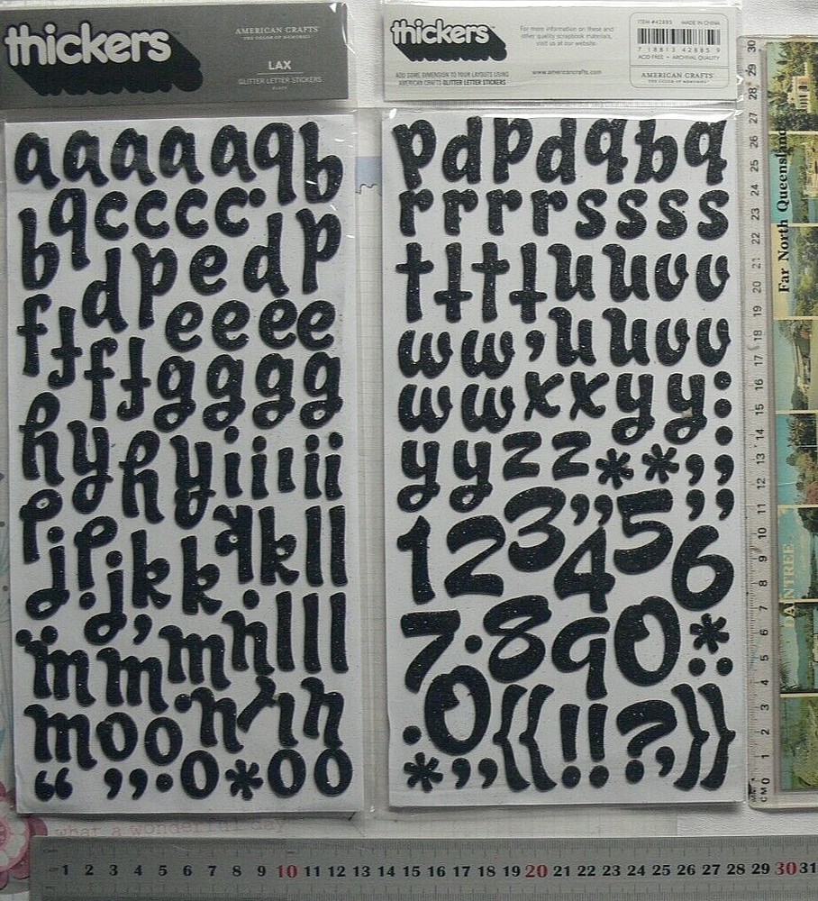 LAX Glitter BLACK – 155 Thicker Sticker Foam Lower Case 19-37mmH&6-28mmW L4LF