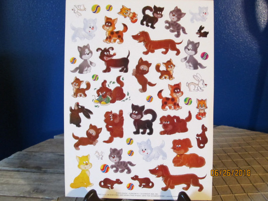 Vintage Current Catalog Sticker Sheets -Playful Puppy Dogs & Kittens Cats/ST-273