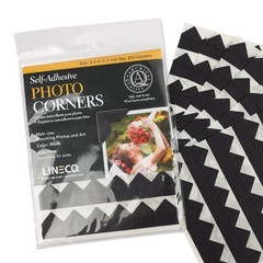Adhesive Photo Corners 0.5″ Archival Acid-Free Pressure Sensitive Black 252Pack
